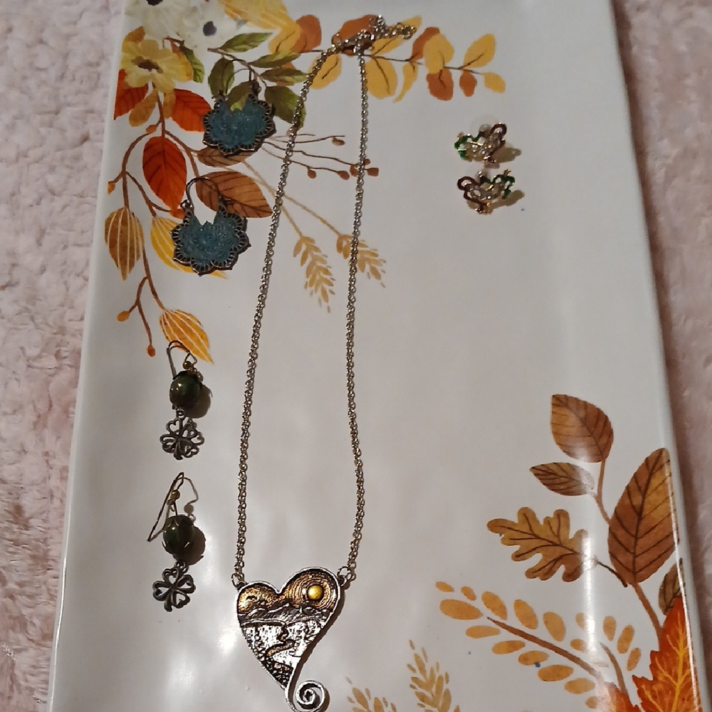 Jewlery Lot, One Necklace, 3 Pair of earrings